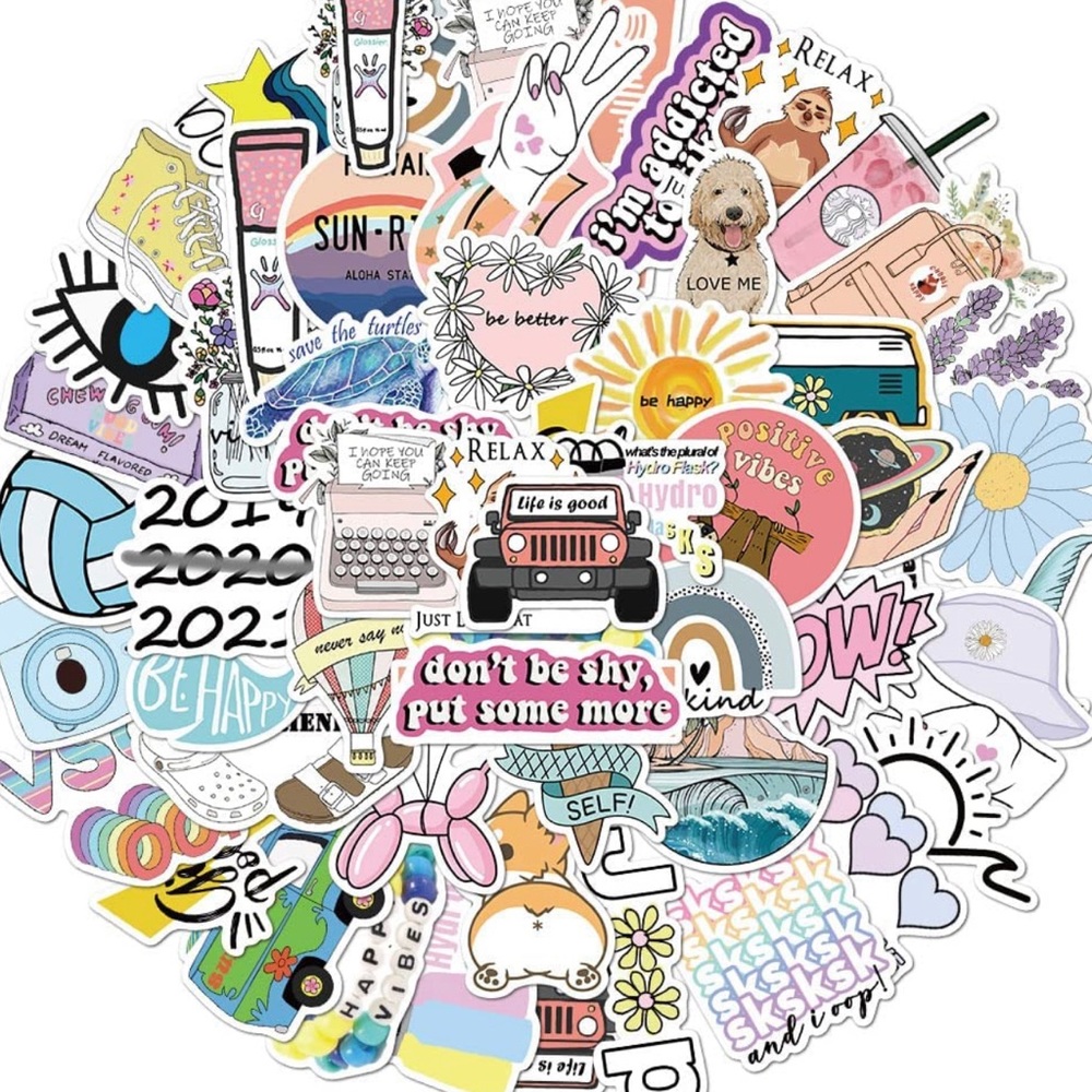 HP 🎉 50 PCS Waterproof Stickers